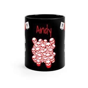 Skulls black mug, death days mug, emo mug, goths mug, epic desk decor,