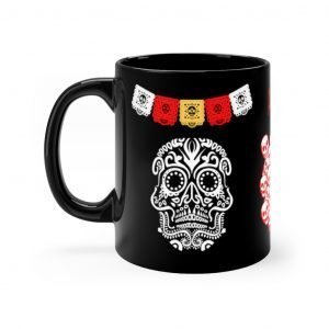 Skulls black mug, death days mug, emo mug, goths mug, epic desk decor,